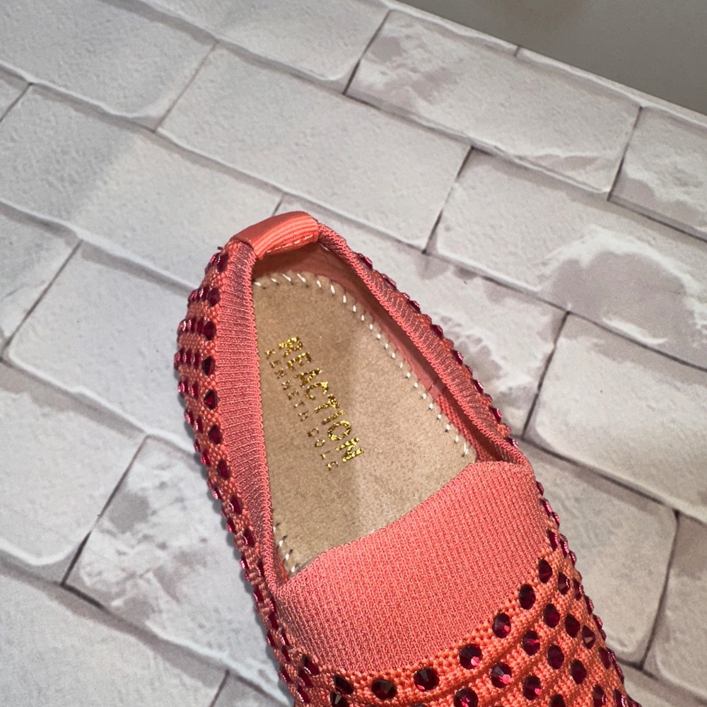 Kenneth Cole Reaction Cameron Jewel Jogger Sunset Coral Rhinestone Sneaker 6.5 - Picture 10 of 12